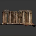 Intricate Ancient Architectural Ruins Model With Stone Columns Steps And Structure