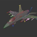 Grey Fighter Jet Model K-36 With Pink Nose And Wing Mounted Missiles