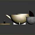 Modern Gold Teapot With Removable Wooden Lid And Silver Strainer For Home Use