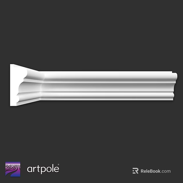 Decorative White Molding With Intricate Curved Patterns For Interior Design 3d model 