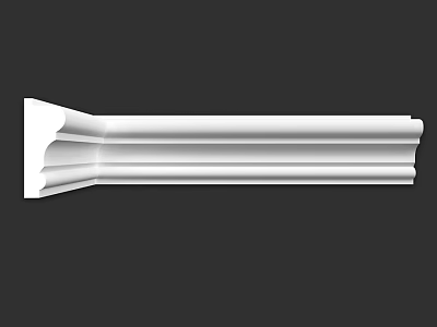 Decorative White Molding With Intricate Curved Patterns For Interior Design 3d model
