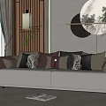 New Chinese Double Sofa Multi-Person Sofa 3d model