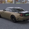 Luxury Rolls-Royce Coupe with Golden Body Black Roof Black Grille and Black Wheels