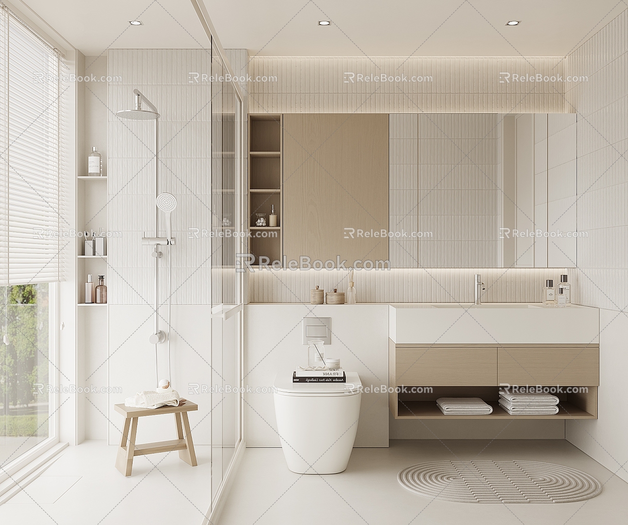 Toilet Shower Room Toilet Washbasin Shower Partition Shower Room 3d model