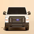 White Ford Commercial Van With Side Windows And Black Front Grille