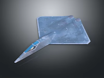 Futuristic Transparent Spacecraft Design Featuring Blue Accents For Advanced Cosmic Exploration 3d model