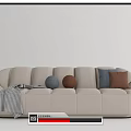 Multi-person sofa Minotti multi-person sofa double sofa 3d model