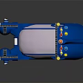 Blue Toy Racing Car With Racing Team Logo Number 44 And Yellow Tire Edges