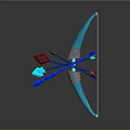 Blue Bow With Crossed Arrows And Colorful Arrowheads On Dark Background