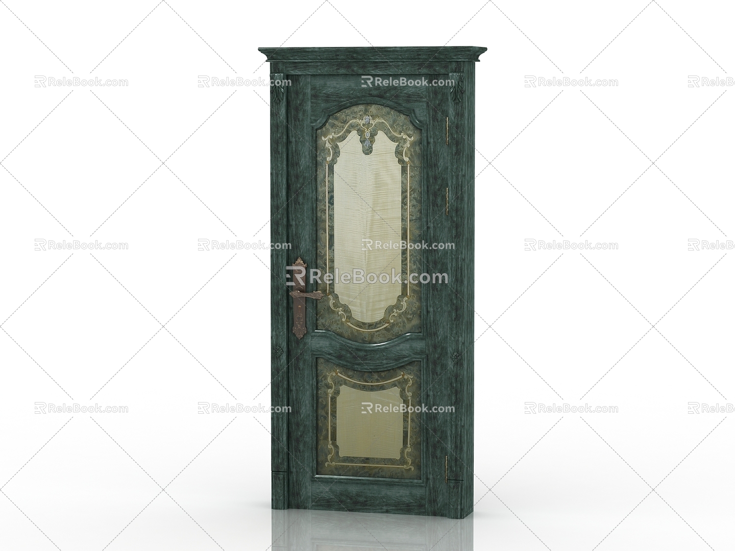 European style solid wood door interior door door 3d model