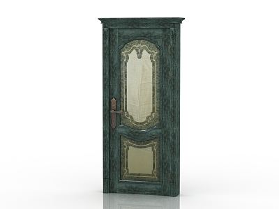 European style solid wood door interior door 3d model