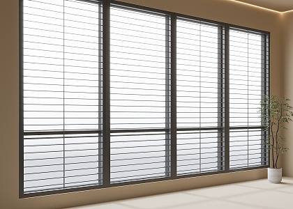 modern venetian blinds curtain window 3d model