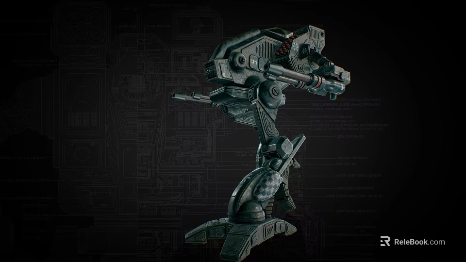 Futuristic Mechanical Structure With Robotic Arm Articulated Joints And Detailed Metal Components 3d model 