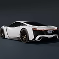 White Sports Car Featuring Sleek Body Black Alloy Wheels And Yellow Brake Calipers