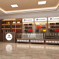 Tea Specialty Store with Wooden Shelves Display Cabinets and Various Tea Products Bright Interior