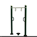 Outdoor Sports Equipment With Green Poles Horizontal Bar Hanging Rings And Side Handles