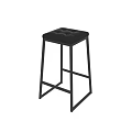 Modern Black Bar Stools With Upholstered Seat And Metal Frame