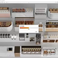 Bar Counter Cashier Counter Service Desk Shelf Display Rack Dessert Shop Bar Counter Equipment Cake Rack 3d model