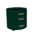 Green Modern Bedside Table With Three Drawers And Gold Handles 3d model