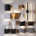 Modern Wall Lamps With Geometric Shapes And Various Colors For Home Decor