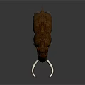 Realistic Woolly Mammoth 3D Model With Brown Fur Long White Tusks