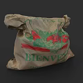 Vintage Paper Bag With Bienvenido Red Green Design For Fresh Food Storage