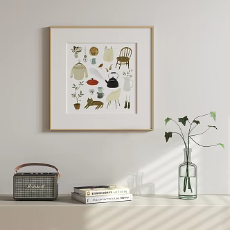 Nordic Cartoon Hanging Painting Children's Room Hanging Painting 3d model