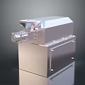 Industrial Stainless Steel Processing Equipment With Shiny Metallic Surface And Feeding Hopper