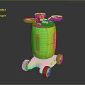 Futuristic Green Sci Fi Drone Robot With Propellers And Wheels Tech Design