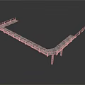Modern Industrial Elevated Walkway Structure With Metal Railings And Support Columns