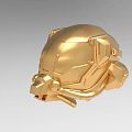 Gold Mechanical Helmet Shaped Decorative Ornament Set for Modern Interior Decoration