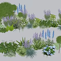 Elegant Flower Stand Displaying Various Green Plants Purple And Blue Flowers