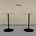 Two Modern Side Tables With Red Tabletop And Gold Silver Bases 3d model