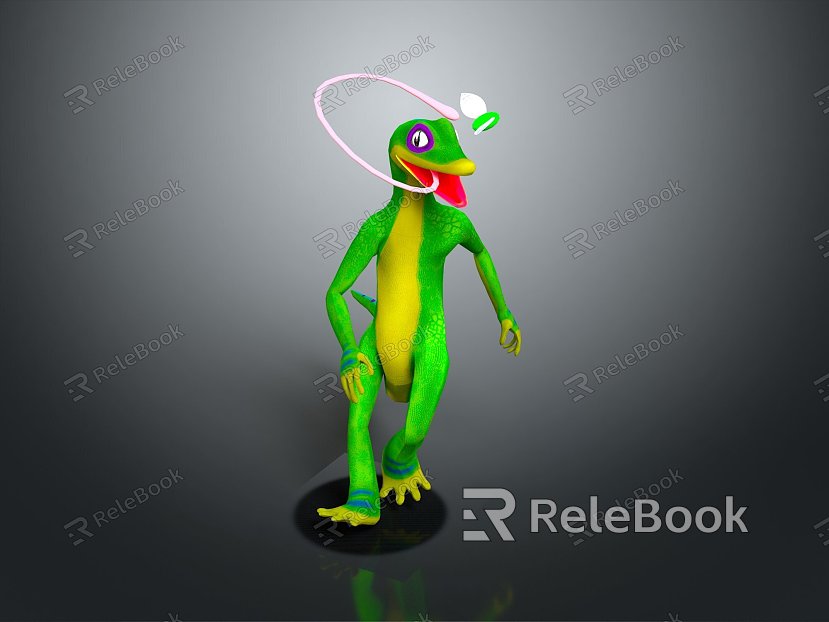 Lizard Anime Lizard Chameleon Cartoon Lizard Reptile Cold Blooded Animal Reptile Reptile Class model