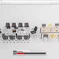 Modern Conference Table and Chair 3d model