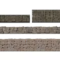 Decorative Garden Feature Walls with Grid Patterns Stone Blocks and Textured Designs 3d model