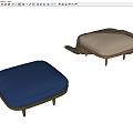 Leisure stool footstool towel 3d model