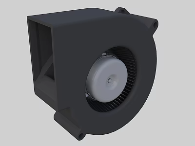 Industrial Blower with Square Housing and Metal Impeller Blades for Ventilation Systems 3d model