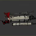 White Cylindrical Mechanical Components With Black Parts And Red Cloth