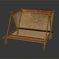 Wooden Stool Featuring Red Frame Handcrafted Cork Seat And Backrest