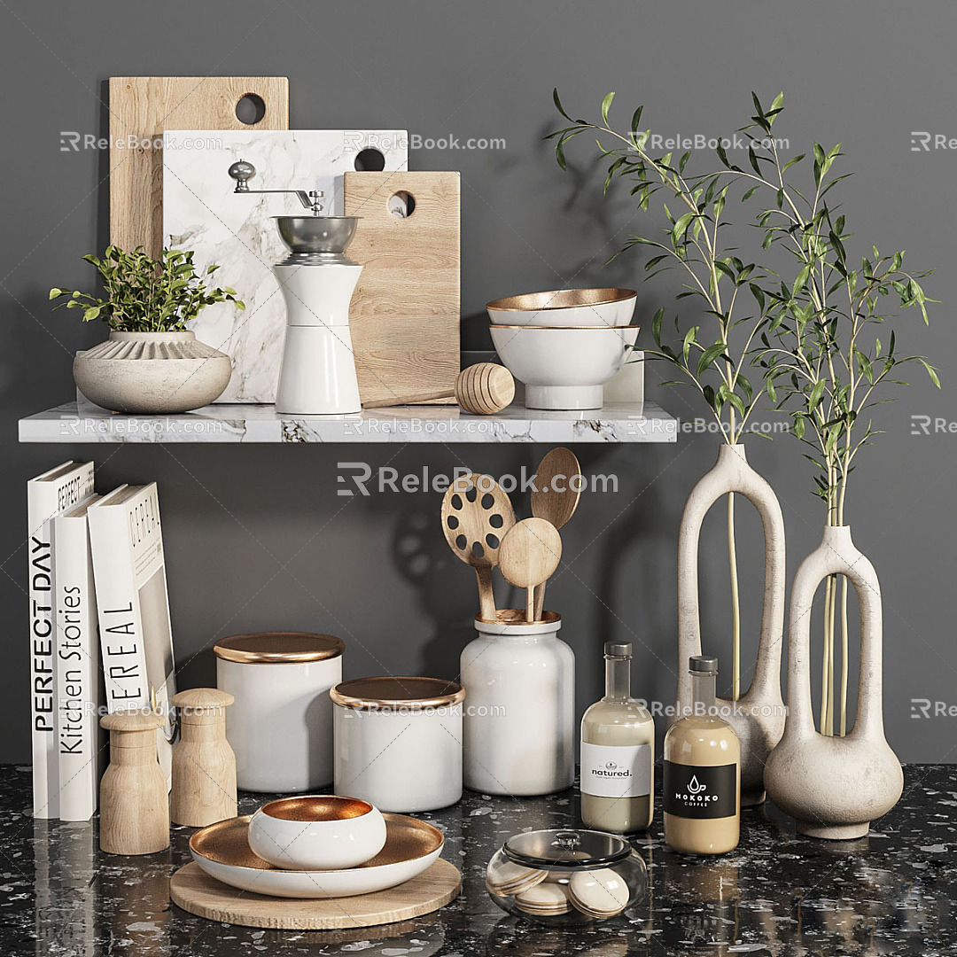 Modern Kitchen Supplies Tableware Kitchenware Kitchen Ornaments 3d model