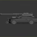 Modified Combat Car With Roof Mounted Cannon And Front Armor Spikes