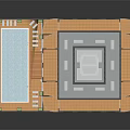 Modern Tall Building Design With Balconies Roof Structure And Ground Floor Pool