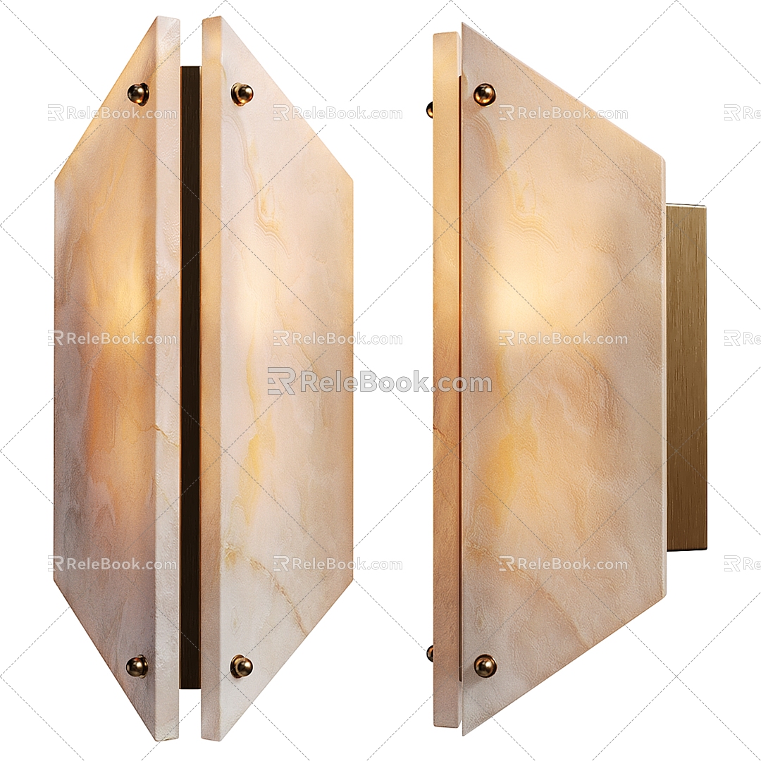 Metal marble wall lamp 3d model