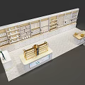 Modern Specialty Store Interior With Display Shelves Counter And Product Displays