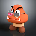 Angry Orange Cartoon Mushroom Like Character With Sharp Teeth Sunglasses And Beige Legs