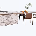 Italian Bar Console Dining Table and Chair 3d model