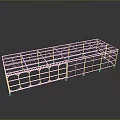 White Metal Display Rack With Grid Structure And Hollow Design On Reflective Surface 3d model