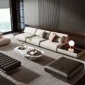 Modern sofa coffee table combination 3d model