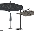 Outdoor Sun Umbrellas With Various Designs Dark And Light Colors Sturdy Stands